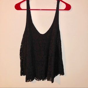 American Eagle Black Lacey Top